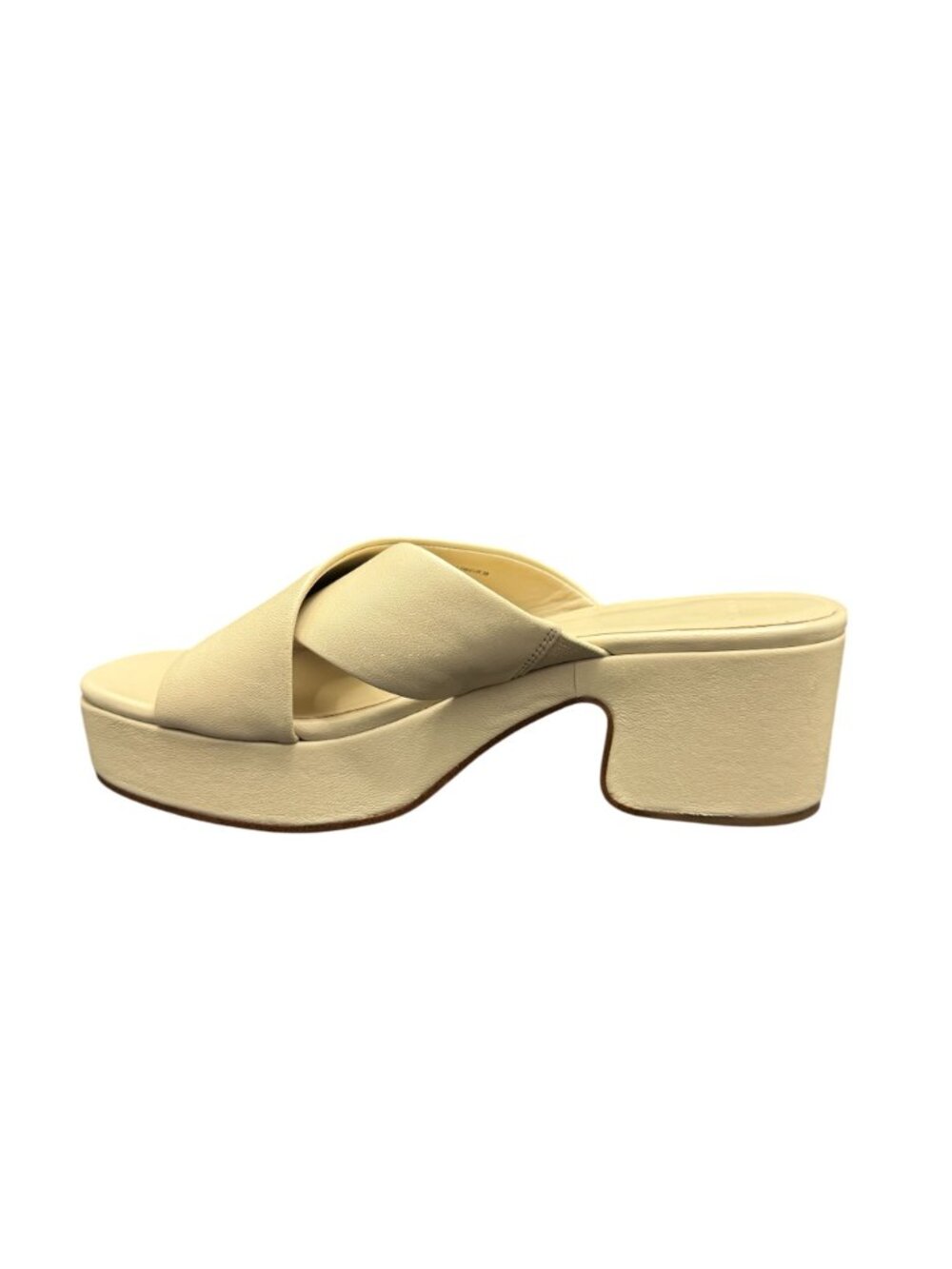 Vince Women's Crossover Strap Leather Platform Slide Sandal, Size 8.5 WORN ONCE - Picture 2 of 9